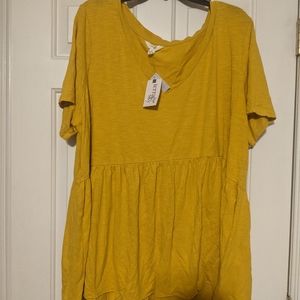 3xl Yellow Baby Doll Top